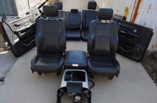 14-18 Ram Laramie Seats Leather Electric Front Rear Console Shifter Panels Set - Image 8