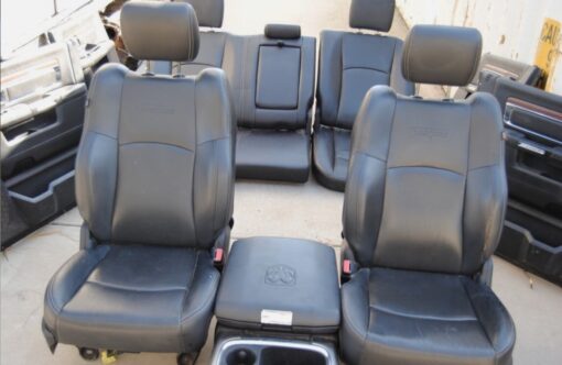 14-18 Ram Laramie Seats Leather Electric Front Rear Console Shifter Panels Set - Image 6