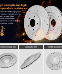 Front Disc Brake Rotors for 2002 - 2013 2014 2015 2016 2017 2018 Dodge Ram 1500